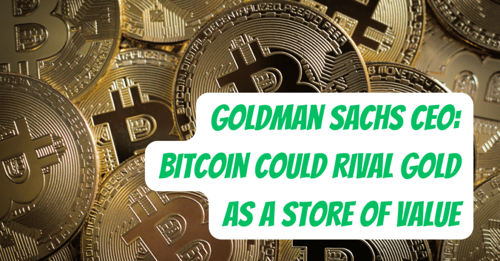 Goldman Sachs CEO Bitcoin Could Rival Gold as a Store of Value